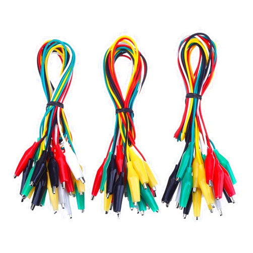 eBoot 30 Pieces Test Leads with Alligator Clips Set Insulated Test Cable Double-Ended Clips, 19.7 Inch (30 Pieces)