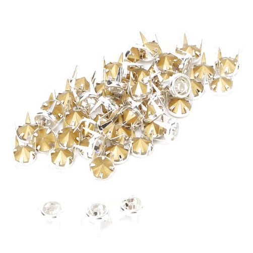 Generic 50 Pcs 7MM White Crystal Claw Beads Nailhead DIY Fashion Rhinestone Punk Spikes Decorative Rivets for Leather Craft (#1), Genericbwkt8q3pc2-01