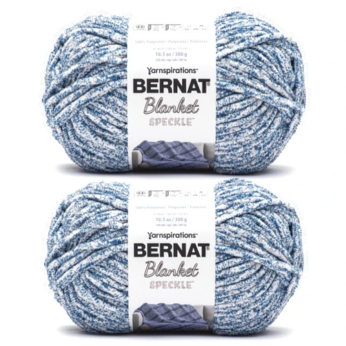 Bernat Blanket Speckle Squall Yarn - 2 Pack of 10.5oz/300g - Polyester - #6 Super Bulky - 220 Yards - Knitting & Crochet