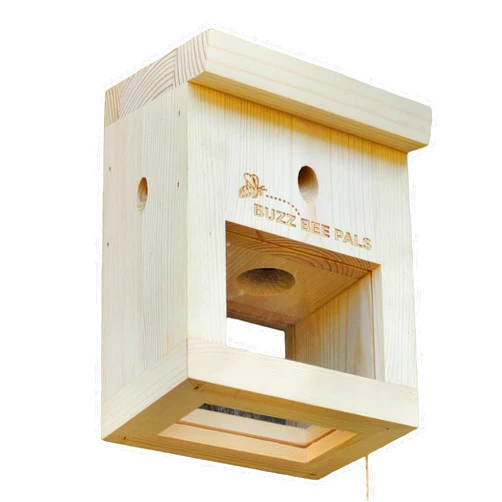 Buzz Bee Pals Carpenter Bee Traps for Outside - Carpenter Bee Patrol Trap B1 - Slanted Roof - Wood Bee Traps - Carpenter Bee Trap (1 Pack)