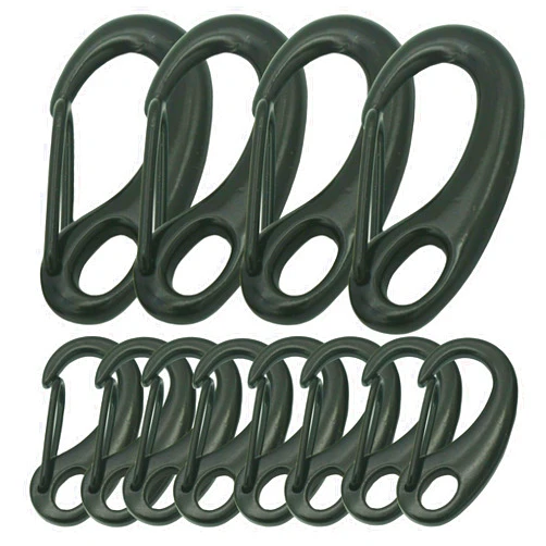MyyYiTar Metal Small Large Spring Snap Hooks with Fixed Eyering Egg Shape Quick Carabiners Clips for Keychain Pet Id Tag Holder, 12 Pcs (4 Large+8 Small)