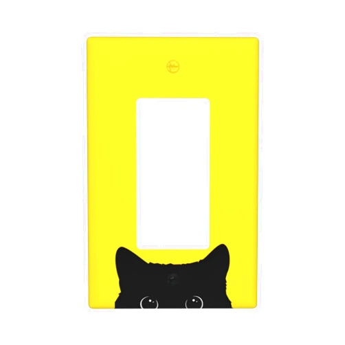 Aevaxy Cute Cat Single Rocker Light Switch Cover Decorative Wall Plate 1 Gang Decorator Switch Plates Outlet Covers, 4.50 x 2.76 Inch, Yellow