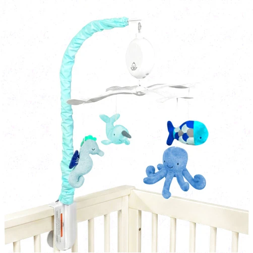 Giggle Babble Ocean Baby Mobile with Music – Calming Nautical Crib Mobile with Sea Animals, Soothing Lullabies for Peaceful Sleep, Nursery Decor for Boys or Girls