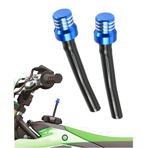 UBOG 2PCS Gas Cap Vent Tube,Car Accessories Gas Cap Vent Hose,Gas Fuel Tank Cap Valve Vent Hose,CNC One Way Gas Cap Vent Hose Tube with Aluminum Breather Valve,for ATV Dirt Pit Motorcycle (Blue)