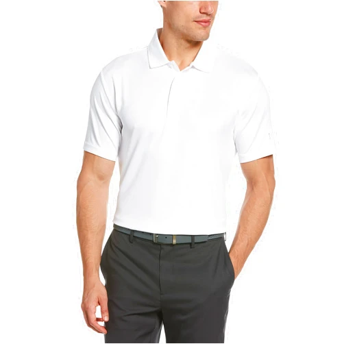 PGA TOUR Men's Airflux Solid Mesh Short Sleeve Golf Polo Shirt (Sizes S-4x)