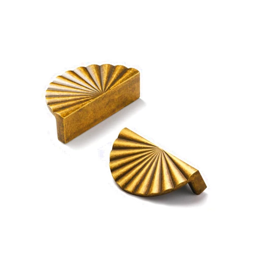 JIASENBAO 2 Pack Antique Brass Cabinet Pulls Cup Flat Vintage Drawer Pulls Kitchen Cupboard Bathroom Dresser Cabinet Hardware Handles Zinc Alloy