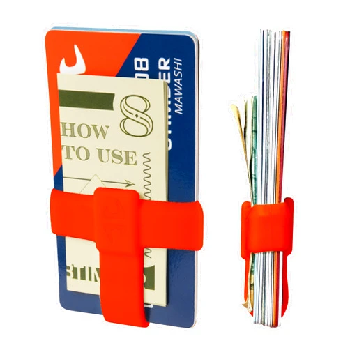 8TIMBER Mawashi Wallet Band Orange - Durable Silicone Rubber Card Holder for Credit Cards and Cash - Secure, Stylish, and Convenient Minimalist Wallet - Perfect for On-The-Go and Daily Use