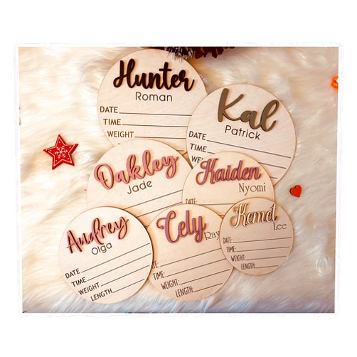 Decorcustomsgift Personalized 3D Baby Name Announcement Sign with Birth Stats, Baby Name Reveal, Personalized Baby Name Sign, Sign For Hospital, Natural
