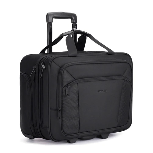 BAGSMART Rolling Laptop Bag, 17.3 Inch Rolling Briefcase with Wheels for Men Women,Large Rolling Computer Bag for Work Travel Business,Black