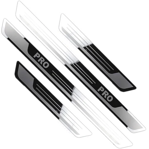 FEOYDS Stainless Silver Chrome Door Sill Protector Kick Plate Entry Guard Kit for VW ID.4 3 5 6 PRO S Tiguan Golf Jetta Vento 2023 Interior Accessory (Thin Chrome PRO)