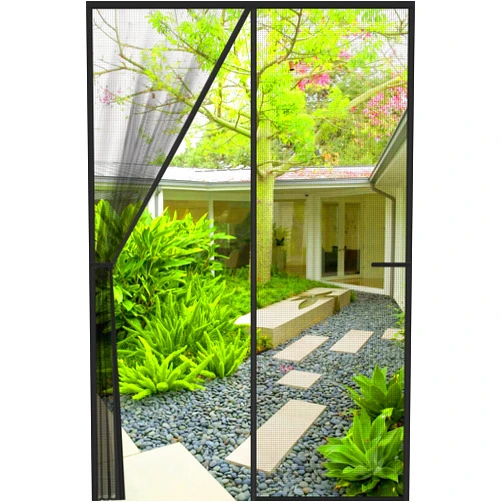 ROMUCHE Screen Door Mesh Magnetic Screen Door Fits Up to 39 x 83 Inches Reinforced Heavy Duty Screen Door Self Sealing Magnetic Closure Door Screen Retractable Screen Door Pet and Kid Friendly