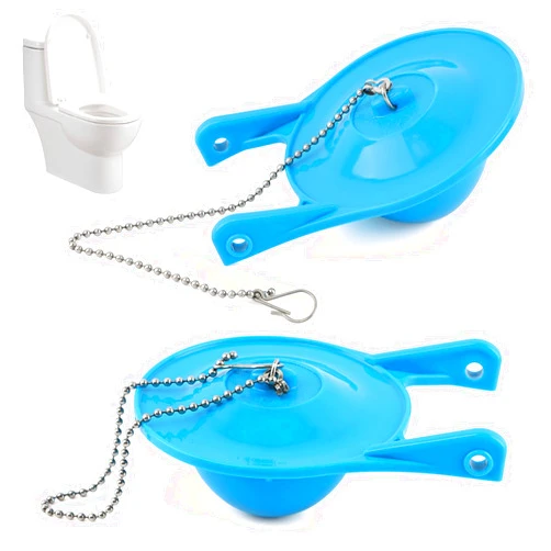 Kakalote 2pcs Toilet Flapper Replacement, Toilet Tank Flapper with Handle Chain, Toilet Flapper Universal Water Saving, Easy to Install, Fit 3'' Flush Valve Toilet Leaking Flapper(Blue)