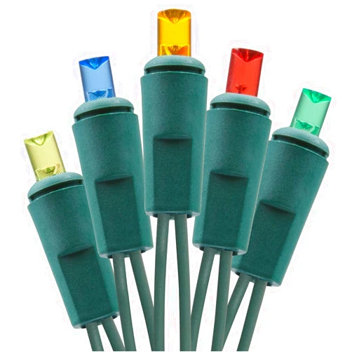 Holiday Essence 60 LED Mini Christmas Lights, Multi Color, Professional Grade for Indoor & Outdoor Use - Energy Efficient LED Bulbs - Green Wire - UL Certified