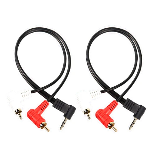 XMSJSIY 90 Degree Right Angle 3.5mm to 2 RCA Cable, Angle 1/8