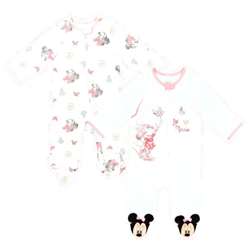Disney Minnie Mouse Princess Classics Lion King Baby Girls 2 Pack Zip Up Sleep N' Plays Newborn to Infant