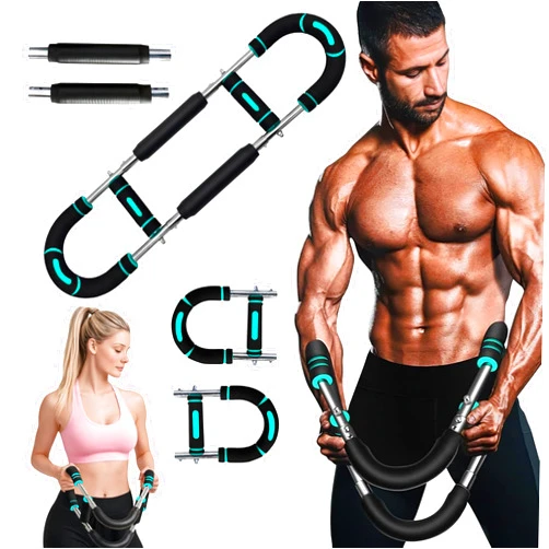 SavvyFIX Adjustable Twister Arm Trainer 40-100lb & Chest Workout Equipment for Men, Arm & Chest Exerciser, Portable Power Twister Bar for Upper Body, Triceps & Shoulder Strength Training