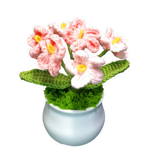 Joekaran Crochet Flowers Cute Flower for Mom, Valentines Birthday Gifts for Women and Coworkers, Mother, Teacher, Graduation, Christmas, Desk Decor,Home Office Decoration(Pink Gradient Myosotis)