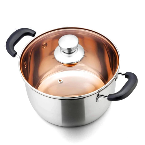 TeamFar Stock Pot 4qt, Stainless Steel Stockpot Soup Pasta Pot with Lid, Double Heatproof Handles, Non Toxic & Healthy, Easy Clean & Dishwasher Safe