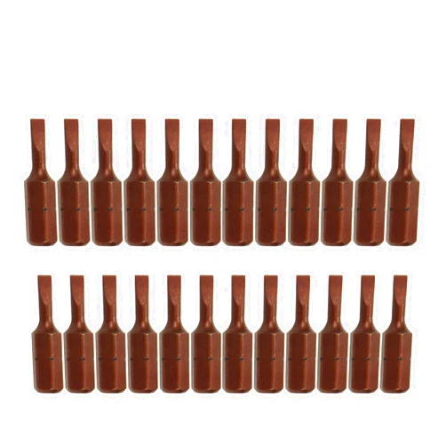 Rannb 3mm Slotted Tip Magnetic 1/4 Inch Hex Shank Flat Head Screwdriver Bits 1 Inch Length - 24pcs
