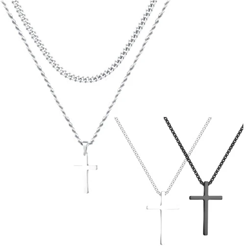 Yooblue Cross Necklace for Men| Ultimate value-for-money cross necklace set