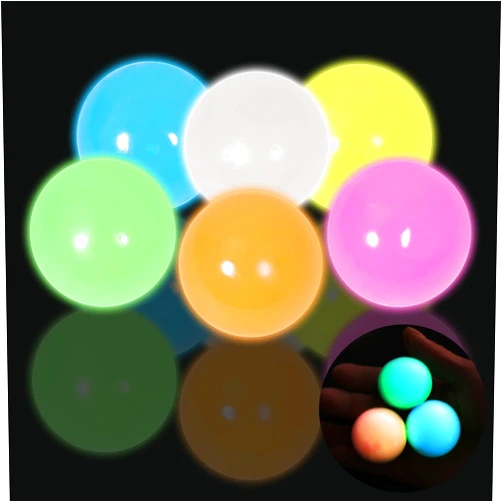 FauKait 6pcs-2.4in Dream Balls,Glow in The Dark Sticky Balls That Stick to The Ceiling,Stress Balls for Kids and Adults,Elevated Balls,ASMR Cool Stuff for Teens,Ceiling Balls,Lumi Balls,Stocking Stuffers