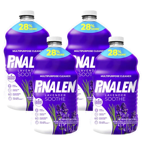 PINALEN Max Aromas Lavender Soothe Multipurpose Cleaner, Kitchen, Floor, Bathroom and Surface Cleaning Product for Home 128 fl.oz. (Pack of 4)