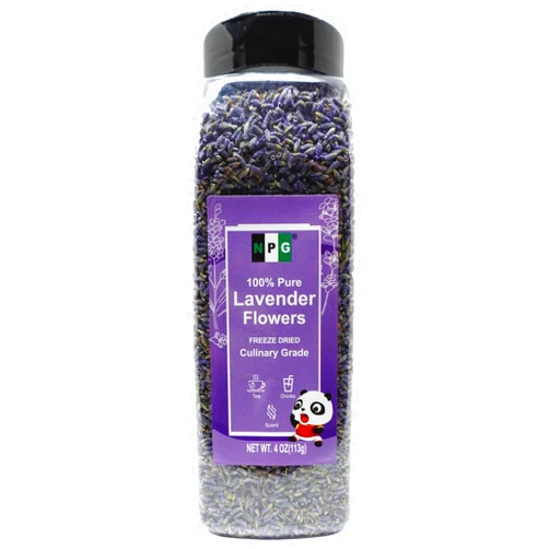 NPG Freeze Dried Lavender Flowers 4 Oz, Culinary Grade Lavender Buds for Tea, Baking, DIY Soap, Candle Making, Potpourri, Natural Fragrance Sachets, All-Natural, Non-GMO, Gluten-Free