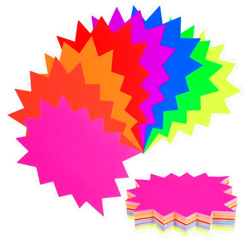 LUKAWES 80Pieces 6.3×4.7 Inch Fluorescent Starburst Signs for Retail, Fluorescent Garage Sale Stickers, Multicolor Sale Signs for Retail Store, Garage Sale Sign,Yard Sale Supplies Price Tags Signs