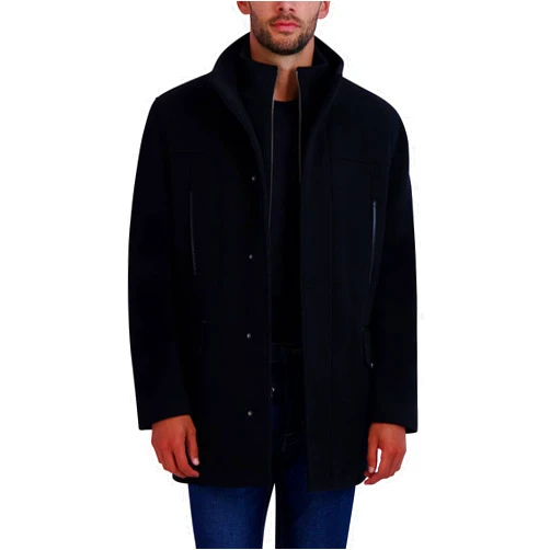 Cole Haan mens Full Zip Wool Plush Car Coat
