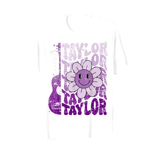 Girl Retro TAYLOR First Name Personalized Groovy Taylor First Name I Love Taylor Girl Groovy 80's Vintage T-Shirt