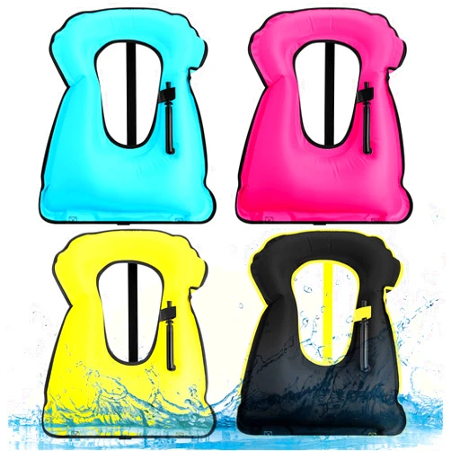 Jerify 4 Pcs Inflatable Snorkel Vest Adults, Portable Swim Vest Jackets, Adjustable Kayaking Jackets Safety Vests for Snorkeling Swimming Diving Surfing (Yellow, Rose Red, Black, Blue)