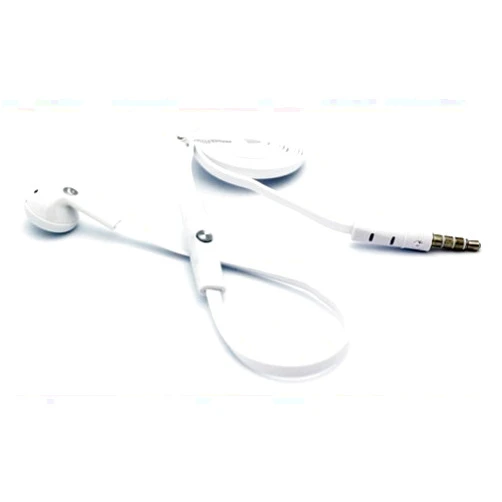 Fonus Flat Wired White Handsfree Mono Headset Single Earphone Earbud Microphone for iPad 5 4 3 2 1 / iPad Air/Air 2, iPad Mini/Mini 2 / Mini 3 / Mini with Retina Display