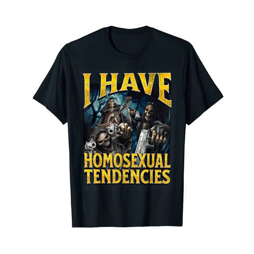 MildlyPerturbed I Have Homosexual Tendencies Funny Hard Skeleton Meme T-Shirt
