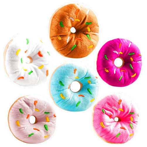 Bedwina Plush Donut Party Decorations (Pack of 6) with Colorful Sprinkles, Stuffed Toy is Great for Donut Party Favors, Birthday Party Decorations, Party Supplies, and Stocking Stuffers