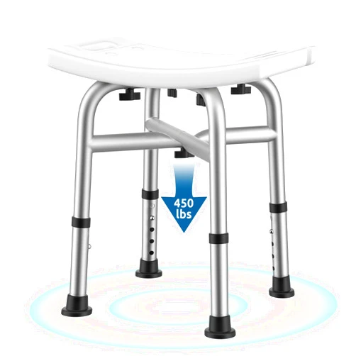 Fekivasy HSA/FSA Eligible Shower Chair for Inside Shower, 450LBS Shower Stool for Inside Shower with Cross Reinforcement, Fekivasy 5 Adjustable Heights Shower Seats for Adults, Shower Bench 3 Mins Assembly