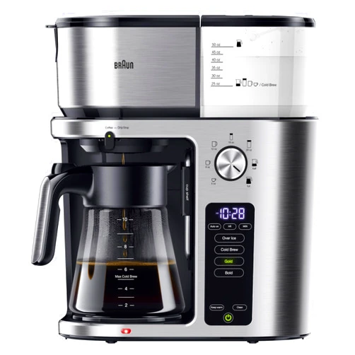 Braun MultiServe Plus 10-Cup Drip Coffee Maker - Hot & Cold Multi-Serve Brewer with Programmable Timer and Auto Start, Over Ice Function, Stainless Steel & Pod-Free Design, KF9270SI
