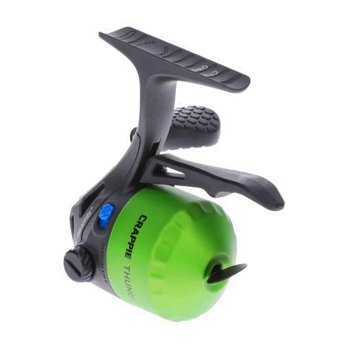 Lew's Crappie Thunder Underspin Fishing Reel, 4.3:1 Gear Ratio, Right or Left-Hand Retrieve, Crappie Thunder Green