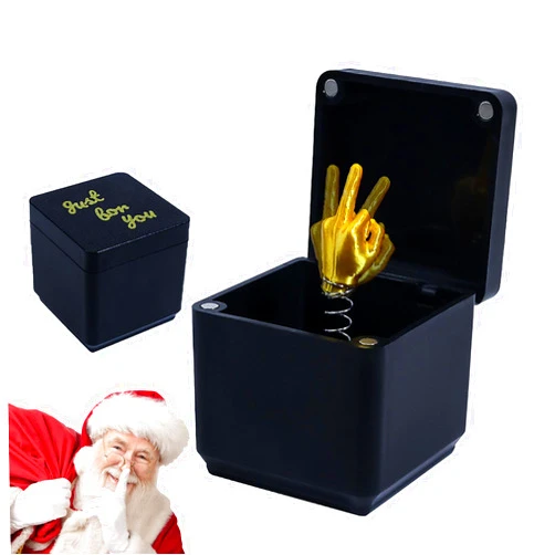 Rivanoer Gag Funny Gifts for Adults, Easter Basket Stuffers For Adults Women Men,Prank Joke Gag Gift for Brother,Middle Finger in a Box