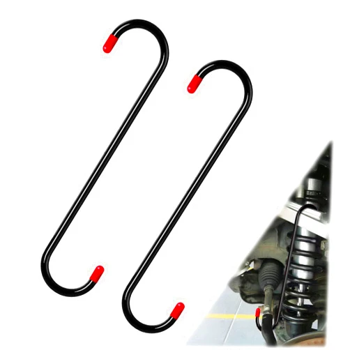 BFXM 2PCS Brake Caliper Hanger, Caliper Hangers Hooks with Rubber Tips, Durable Steel, Rust-Proof Automotive Brake Tools for Braking, Axle, Suspension(Black)