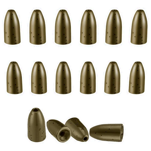 Skylety 16 Pcs Tungsten Fishing Weights for Bass Fishing Pitching and Flipping Sinker Size Sizes 1/8 1/4 3/16OZ Bullet Sinker, Bass Fishing Gear
