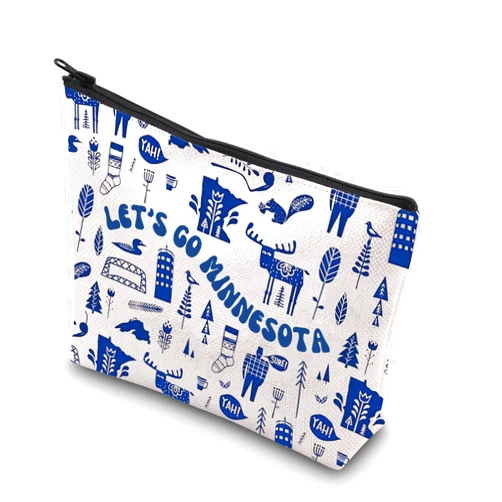 WCGXKO Minnesota Travel Gift Zipper Pouch Makeup Bag (GO MINNESOTA)