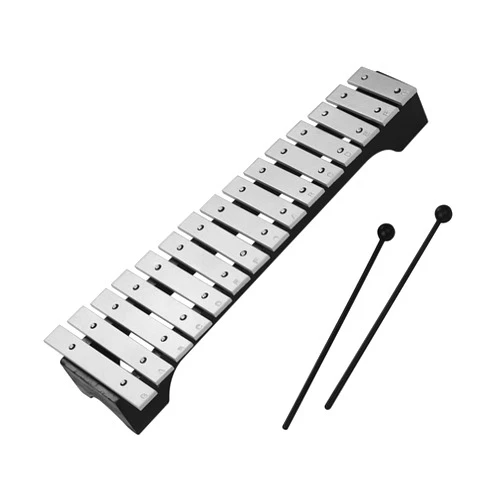 NTBL 15-Note Xylophone Glockenspiel Wooden Base Aluminum Bars with Mallets Percussion Musical Instrument Gift with Carrying Bag