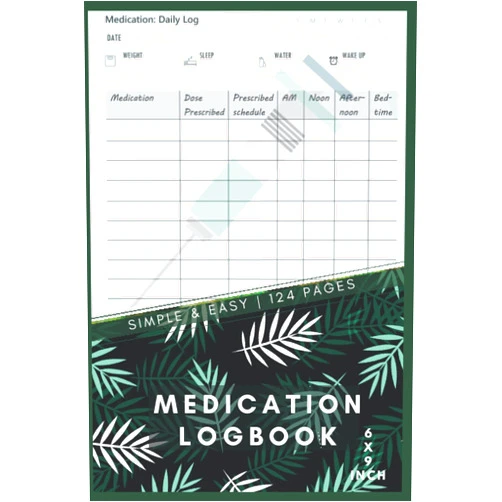 MILAN SONI Medication Log Book: Floral Cover | Simple Personal Medication Administration Planner & Record Log Book | Undated Daily Medication Checklist Organizer ... (6'x9') (Daily Medication Log Book am/pm)