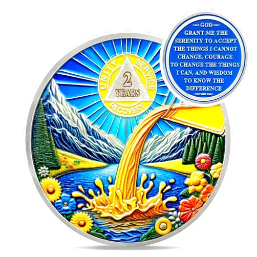 IELCJJ Creative Dump Beer 2 Year AA Coins - Recovery Addicts Two Year Sobriety Coin - Celebrate Milestone AA Chips and Medallions - 1-10 Prime Living Clean Alcoholics Anonymous Gifts for Men Women