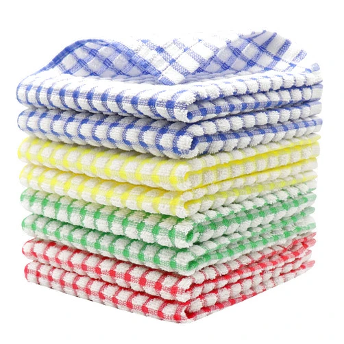 HFGBLG Cotton Cleaning Rags Terry Dish Cloths for Washing Dishes, set of 8 Dish Rags for Cleaning, Light and Soft Dish Towels for Kitchen Drying Dishes, 11.8 Inch x 11.8 Inch (Mix Color)