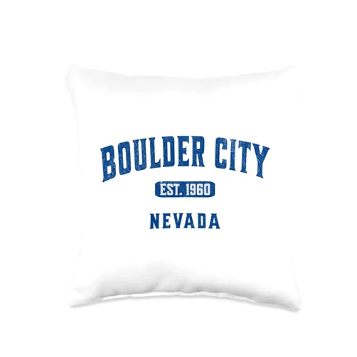 Boulder City Nevada Locals Visitors Vintage Athletic Souvenir Visit Boulder City Nevada Throw Pillow