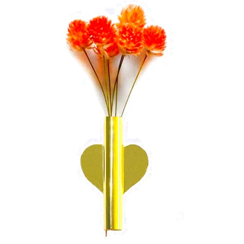 Eanatah DEOTPSMI Wall-Mounted Flower Tube for Flower Display, Wall Metal Vase Decoration Holder (Gold, 1)