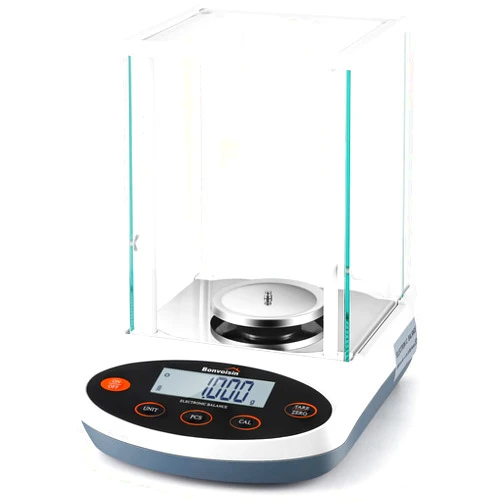 Bonvoisin Analytical Balance 500gx1mg Precision Lab Scale Digital Electronic Scale 1mg Laboratory Analytical Scale LCD Display Scientific Scale with Windshield (500g, 0.001g)