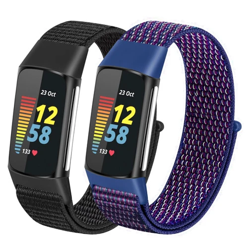 YCHDDER Nylon Bands Compatible with Fitbit Charge 5 Bands for Women Men,Soft Adjustable Straps Sport Replacement Wristband for Fitbit Charge 5