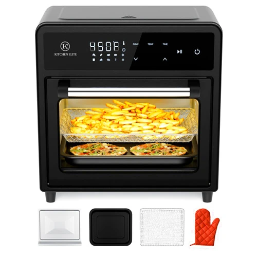 Kitchen Elite Air Fryer Toaster Oven Combo, 12.6 QT Stainless Steel Airfryer 10 in 1, Convection Oven Countertop 450°F, Non-Toxic for Bake, Roast, Reheat, Broiler, Dehydrate with Digital Touch Screen
